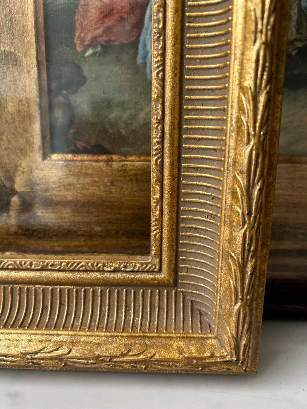 Vintage Gold Ornate wood  Frame 17 x 14, 11 x 14 inches approximately